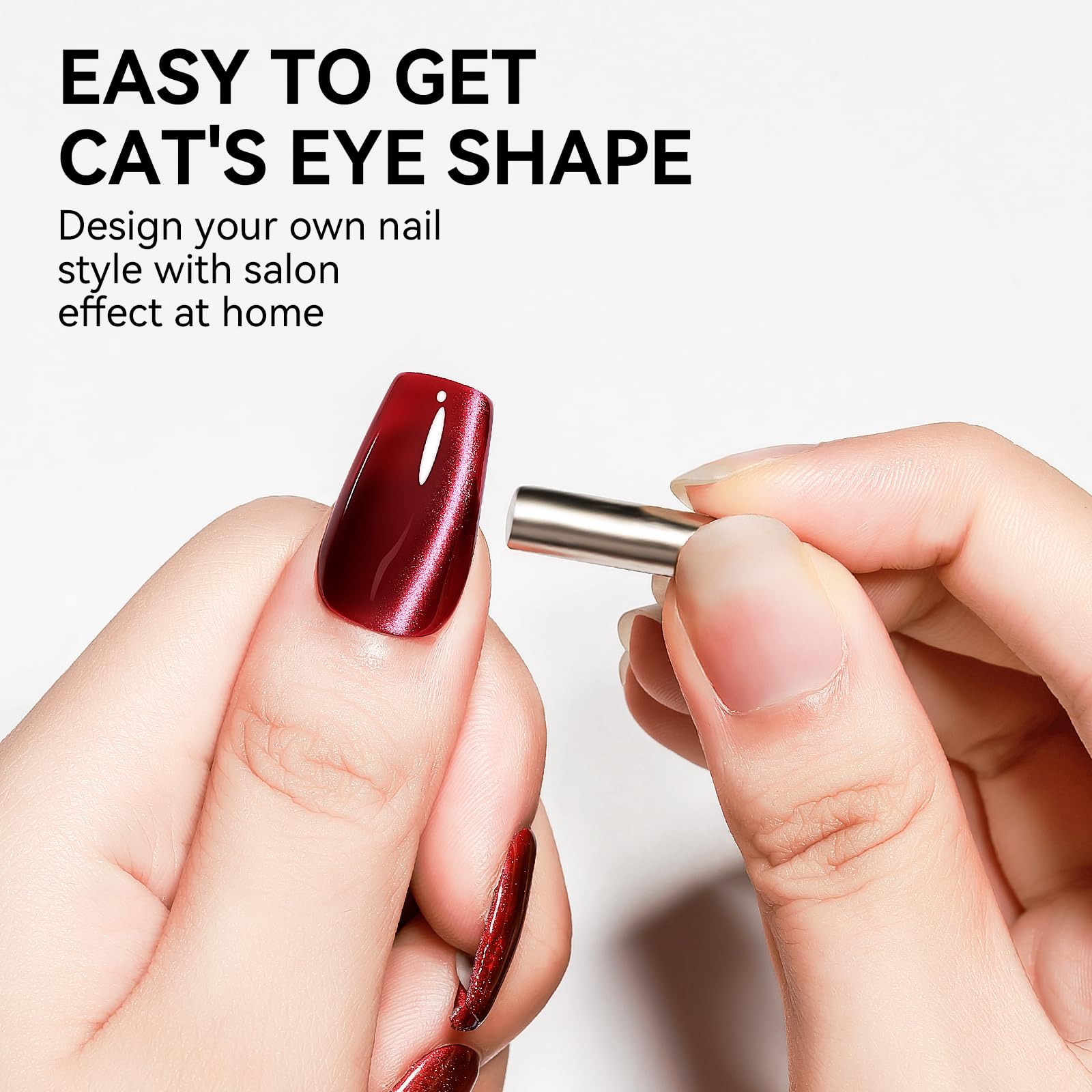 Bevimee Cat Eye Efecto Terciopelo Rojo para acabado suave.