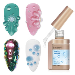 Bevimee Gel Uñas 3D con efecto gota de lluvia para diseño.