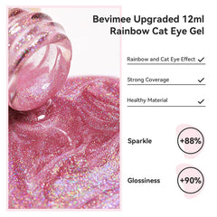 Bevimee Ojo-gato imán, efecto sonrisa para uñas únicas.