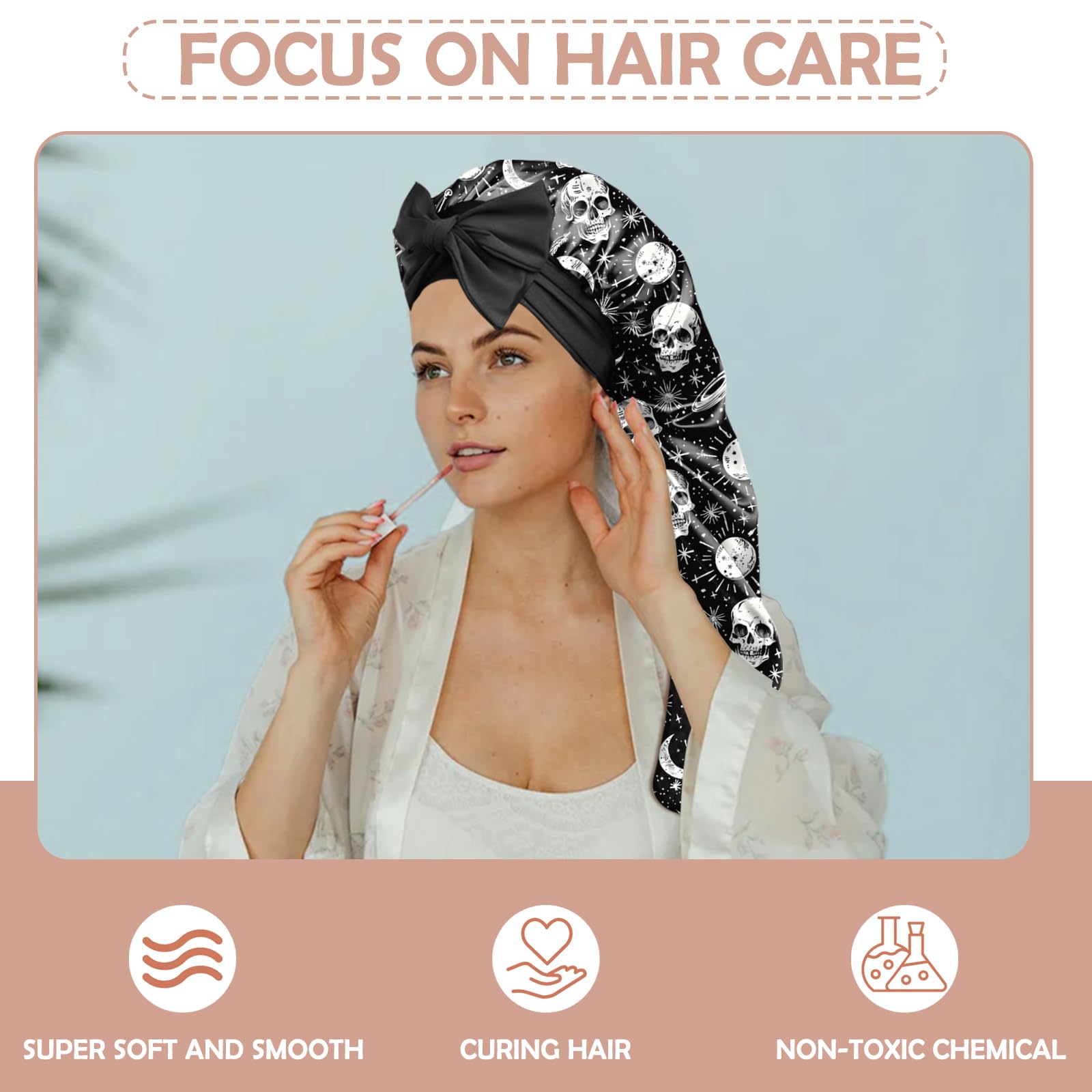 Uso multifuncional del bonete BHAHB para dormir, maquillaje y spa.