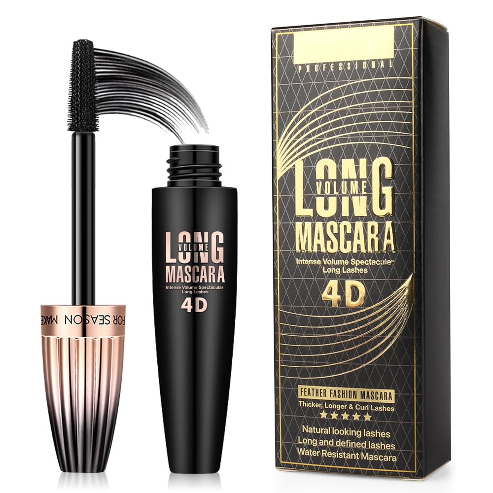 Bieyoc 4D seda mascara envase y aplicador ergonómicos para una aplicación suave.