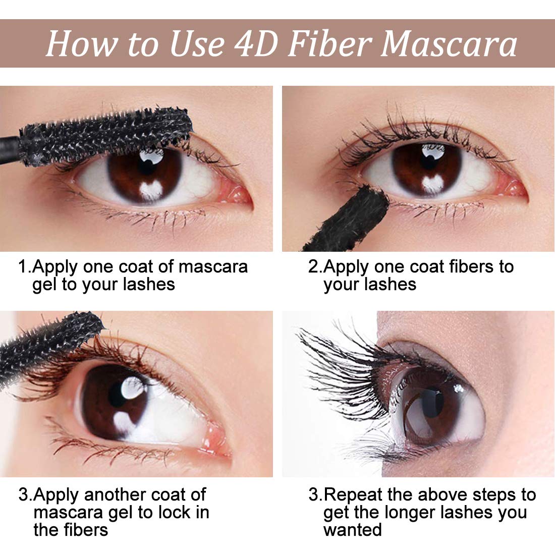 Bieyoc mascara resistente al agua para uso diario.