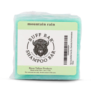 Big Crazy Buffalo barra champú de bison tallow, aspecto natural para cabello suave.