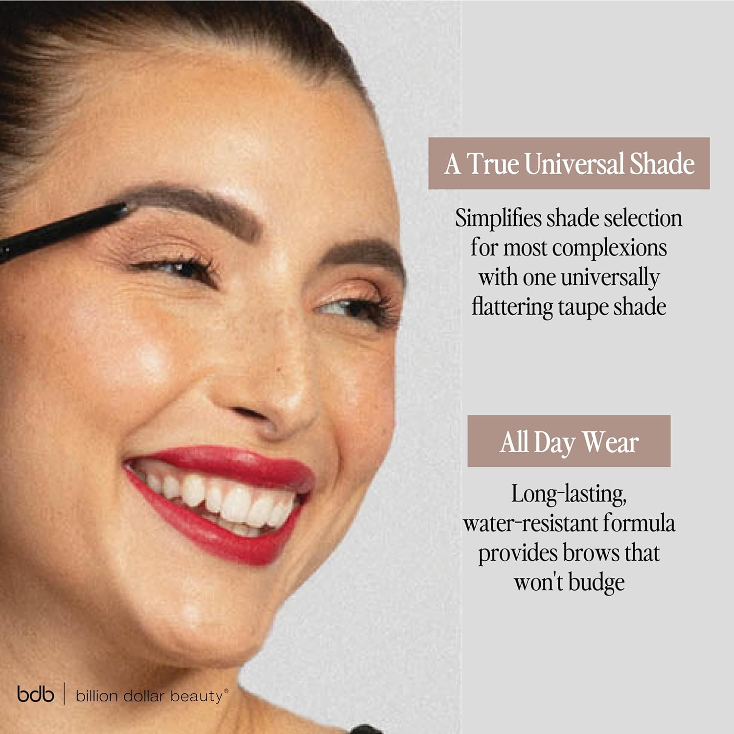 Aplicación suave que define y rellena con Billion Dollar Brows.