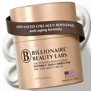 Billionaire Beauty Labs crema-peptidos en botella para hidratación diaria del rostro
