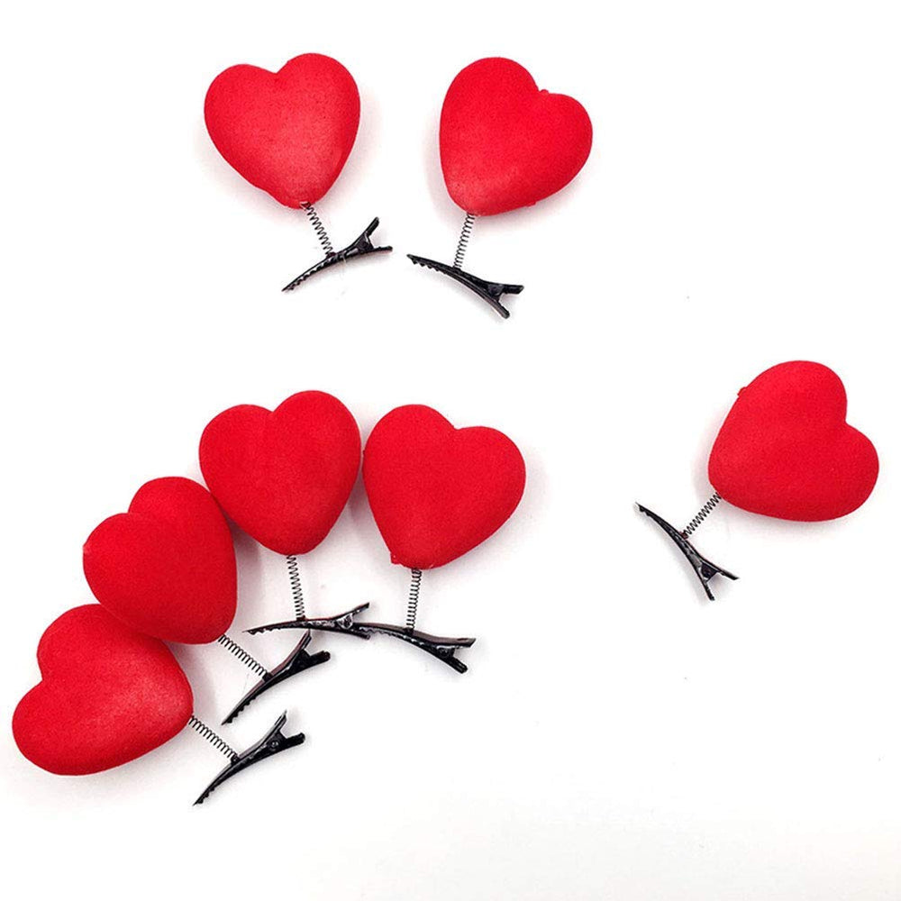 BinaryABC pinza pelo con corazón rojo mantiene el cabello ordenado durante eventos