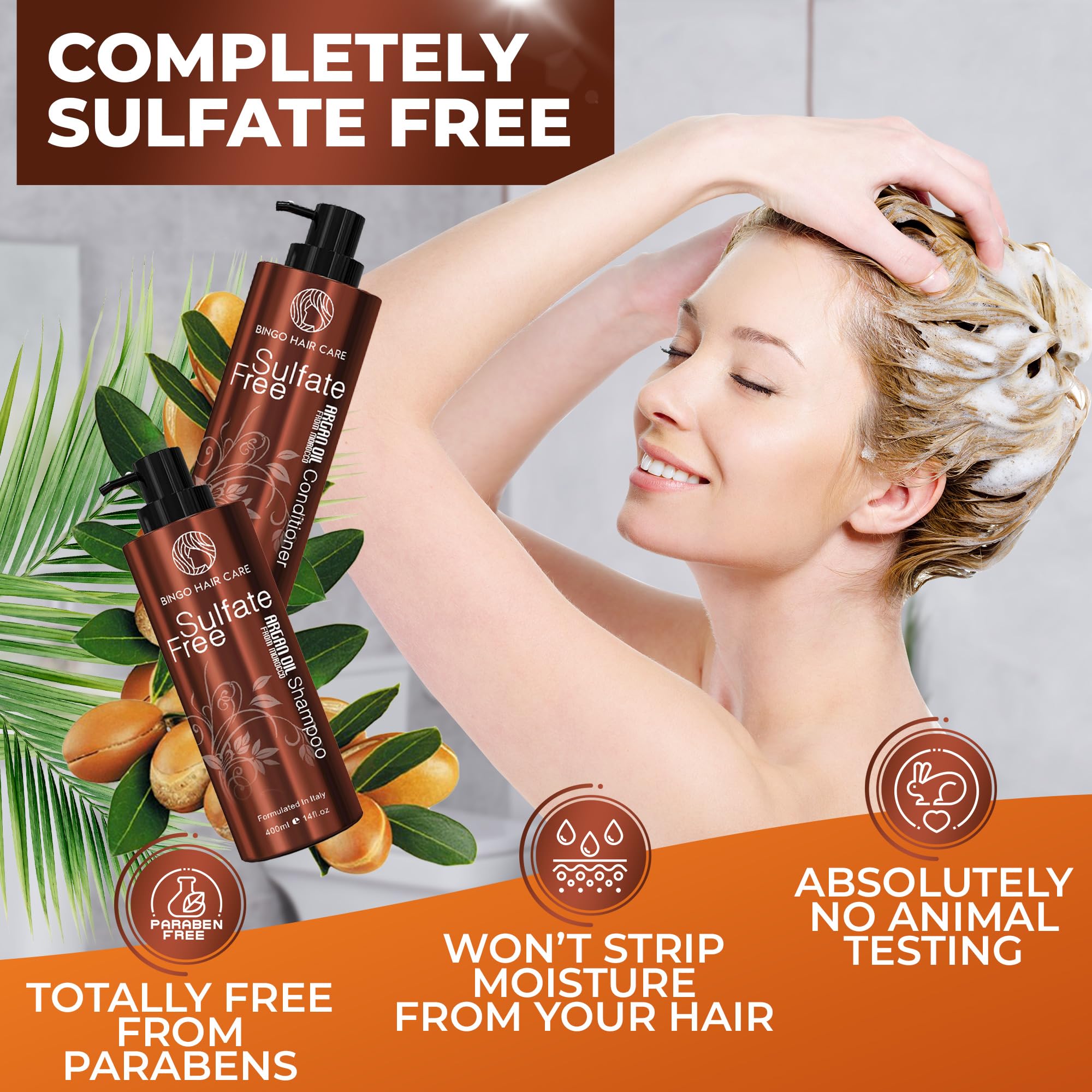 BINGO HAIR CARE brillo deslumbrante, textura sedosa en el cabello.