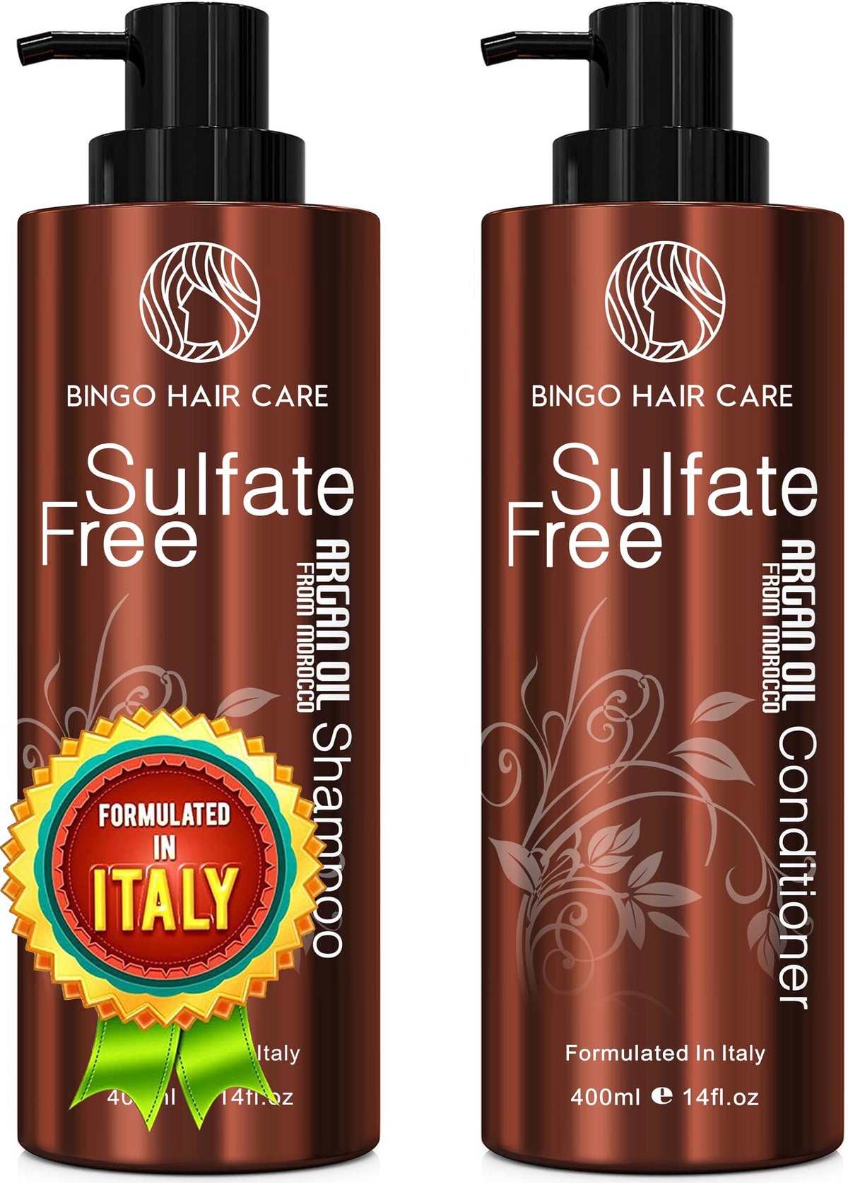 BINGO HAIR CARE champú argán en botella, hidratación profunda para el cabello.