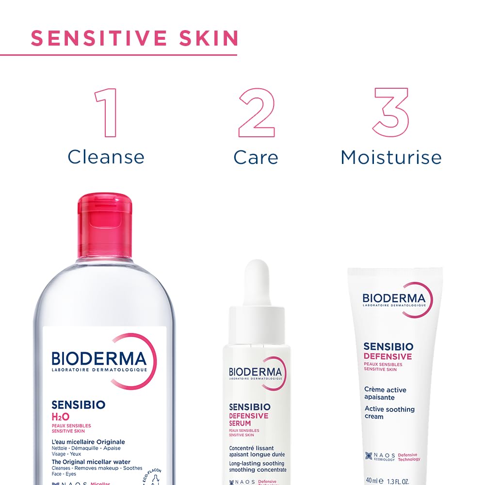 Rostro con Bioderma Sensibio Defensive acabado mate y control del brillo.