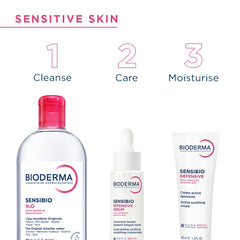 Rostro con Bioderma Sensibio Defensive acabado mate y control del brillo.