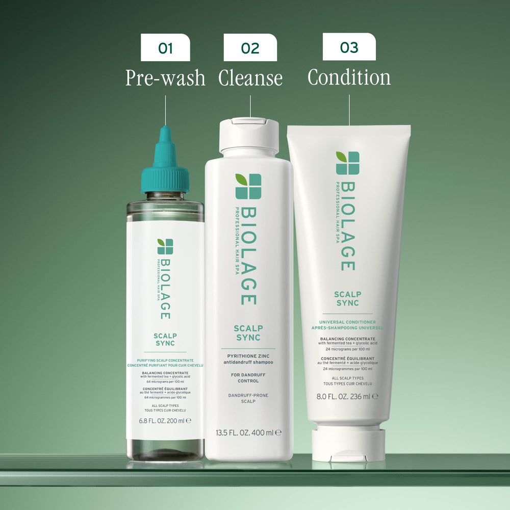 Biolage champú piritionato de zinc combate la caspa cuidando la piel.