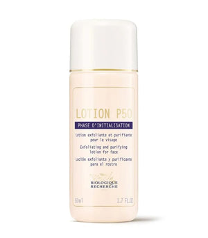 BIOLOGIQUE RECHERCHE Lotion P50 Normal Skin, botella de viaje, equilibra la piel suavemente.