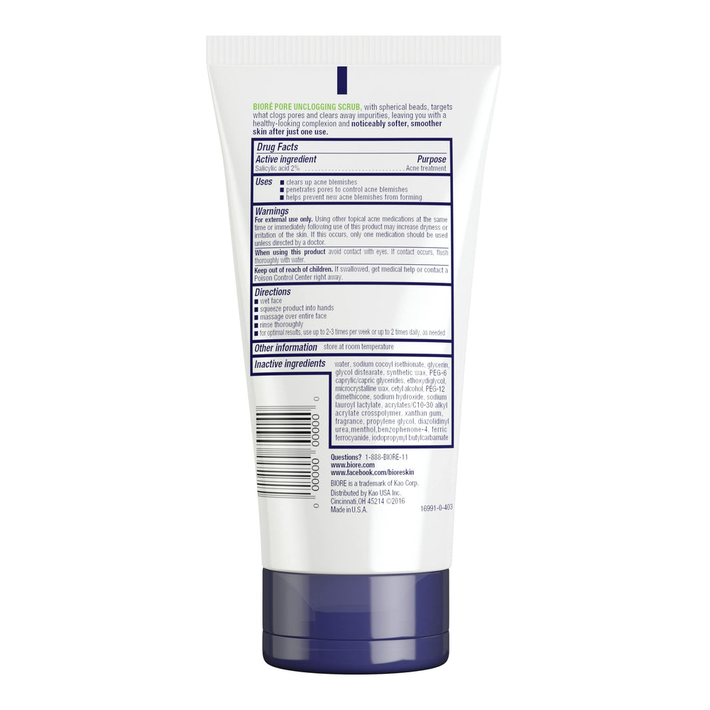 Bioré exfoliante 5 onzas tamaño cómodo para la rutina