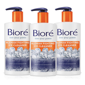 Biore limpiador antiacné hielo botella: limpieza suave para uso diario.