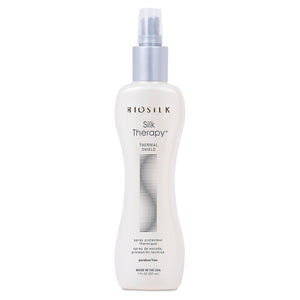 BioSilk Terapia de Seda escudo térmico atomizador protege el cabello y añade brillo.