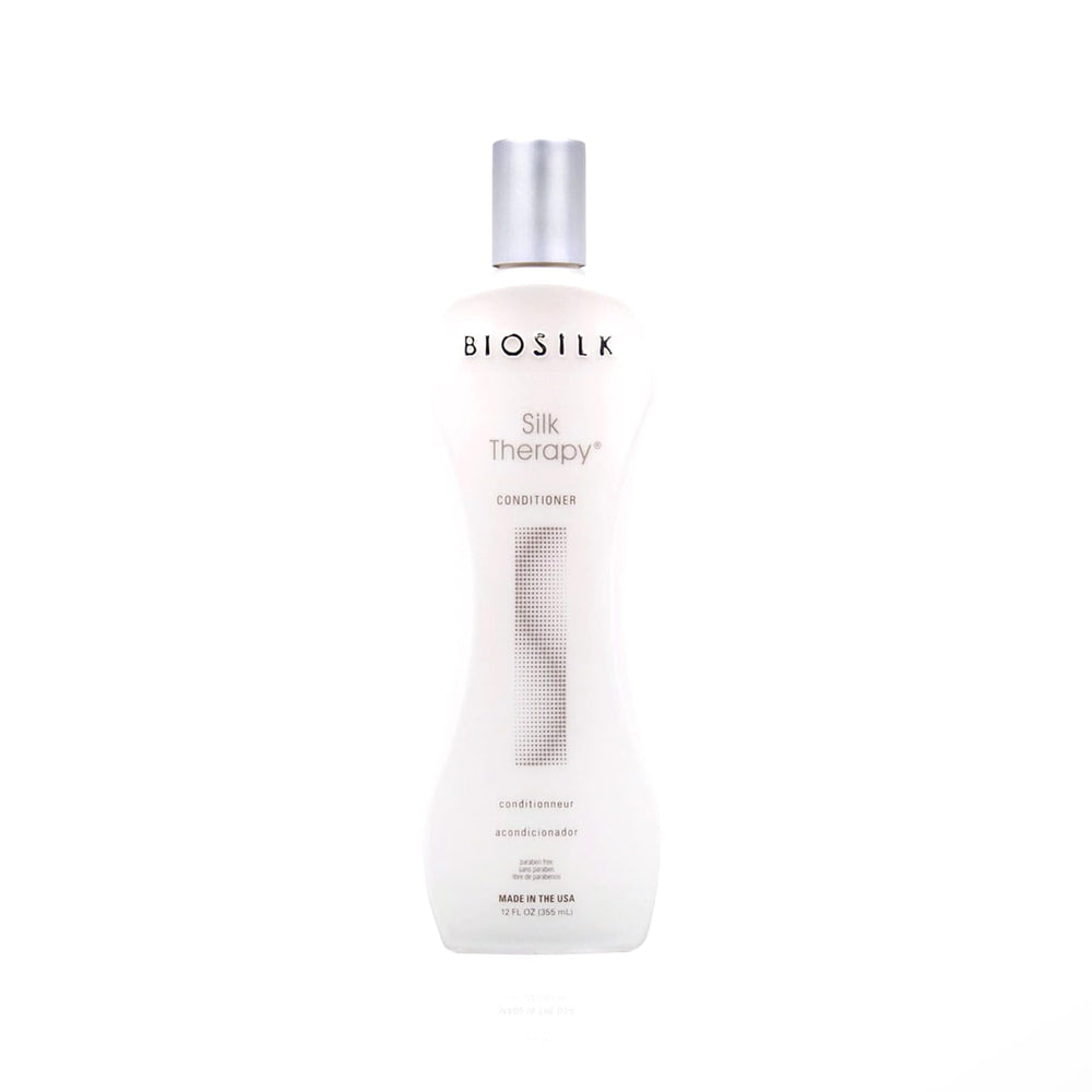 BioSilk Acondicionador Terapia de Seda en botella, brillo suave para el cabello.