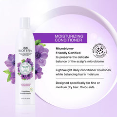 Biotera Acondicionador Hidratante, textura cremosa visible suaviza sin pesadez para cabello seco