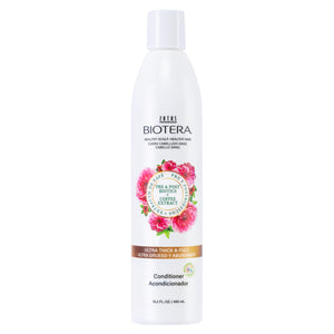 Biotera acondicionador ultra-denso y volumen, vista de envase, promete cuerpo ligero.