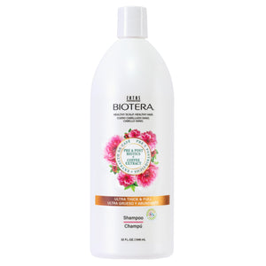Biotera Champú Ultra Espeso y Voluminizador: botella enfocada para cabello fino.