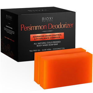 BIOXI Persimmon Desodorante-Barra frente, sensación de limpieza duradera para el día