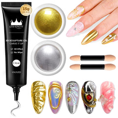 Kit de gel 3D de BISHENGYF para uñas claras, ideal para esculturas precisas.