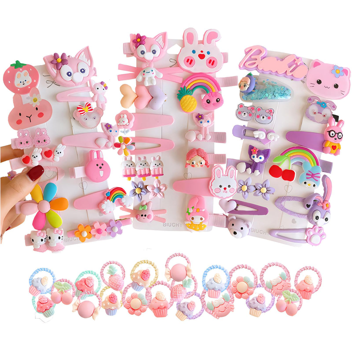 BIUCHY clip flor de pelo para niñas, añade encanto y mantiene peinado estable.