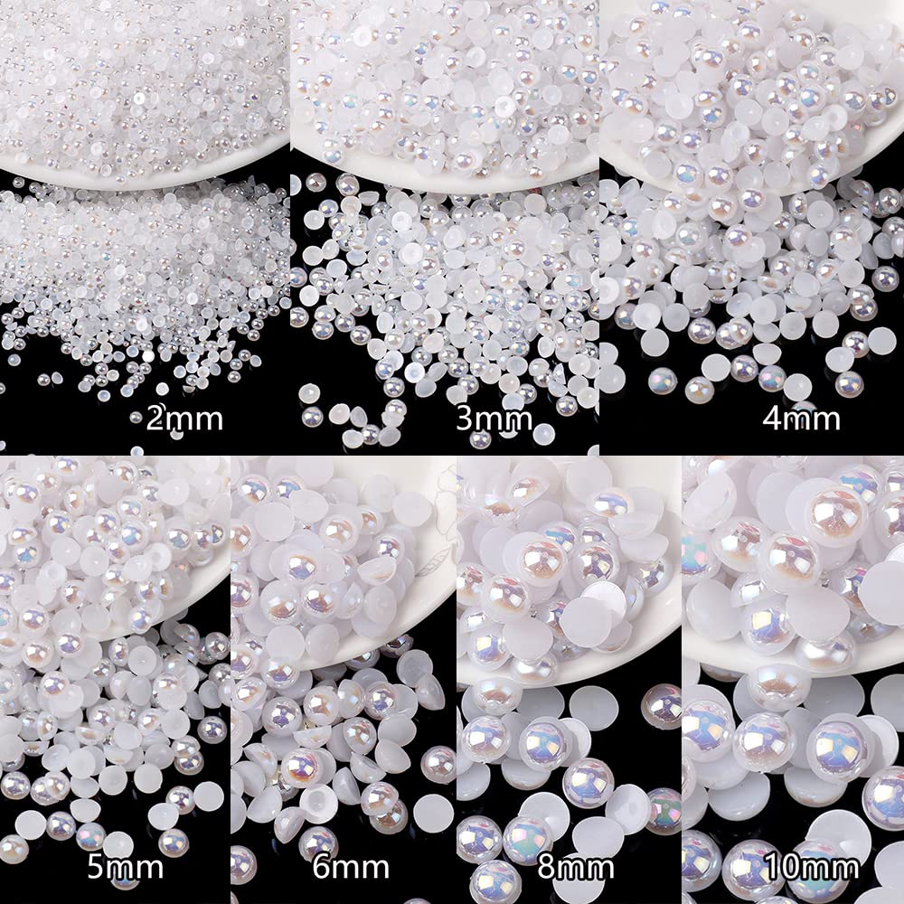 BLAAROOM perlas 10mm plano blanco, acentos audaces para manualidades y joyería ligera.
