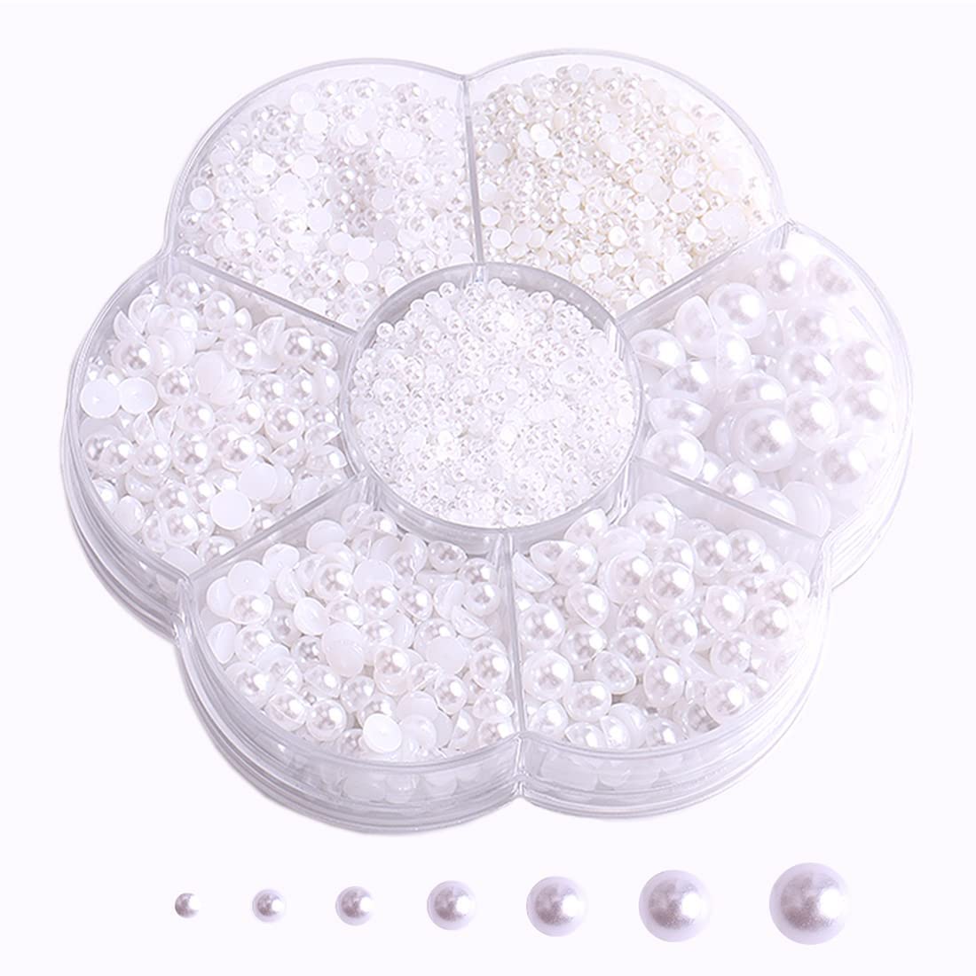 BLAAROOM perlas media plana blanco, acabado suave para proyectos de manualidades duraderos.
