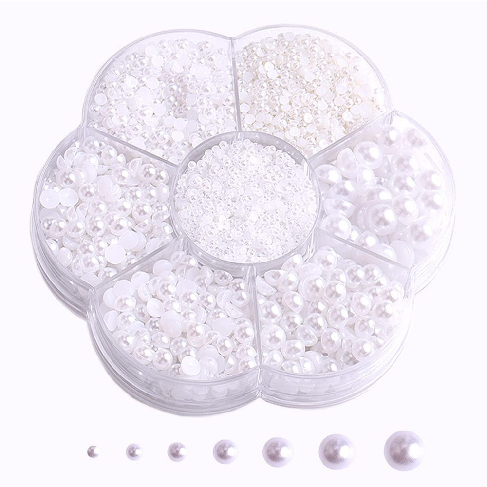 BLAAROOM perlas media plana blanco, acabado suave para proyectos de manualidades duraderos.