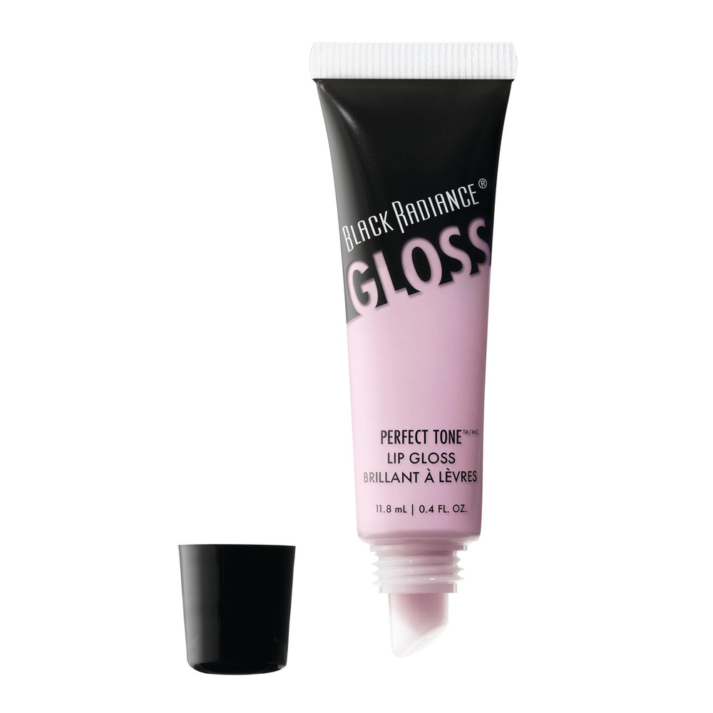 Black Radiance Brillo Labial Tono Perfecto Rosa Niebla con color duradero y SPF 15