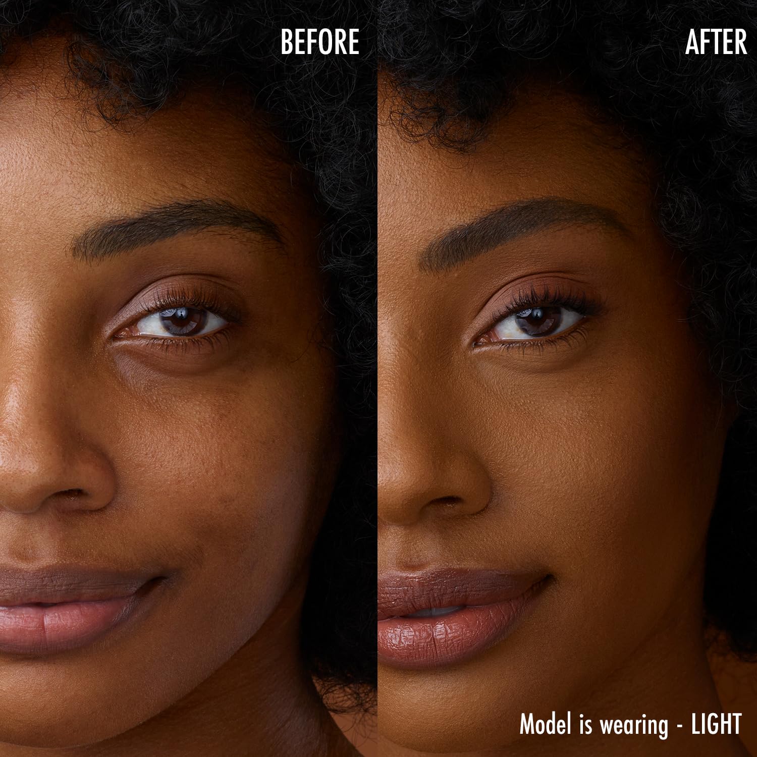 Black Radiance Corrector aplicación en palma para control suave.