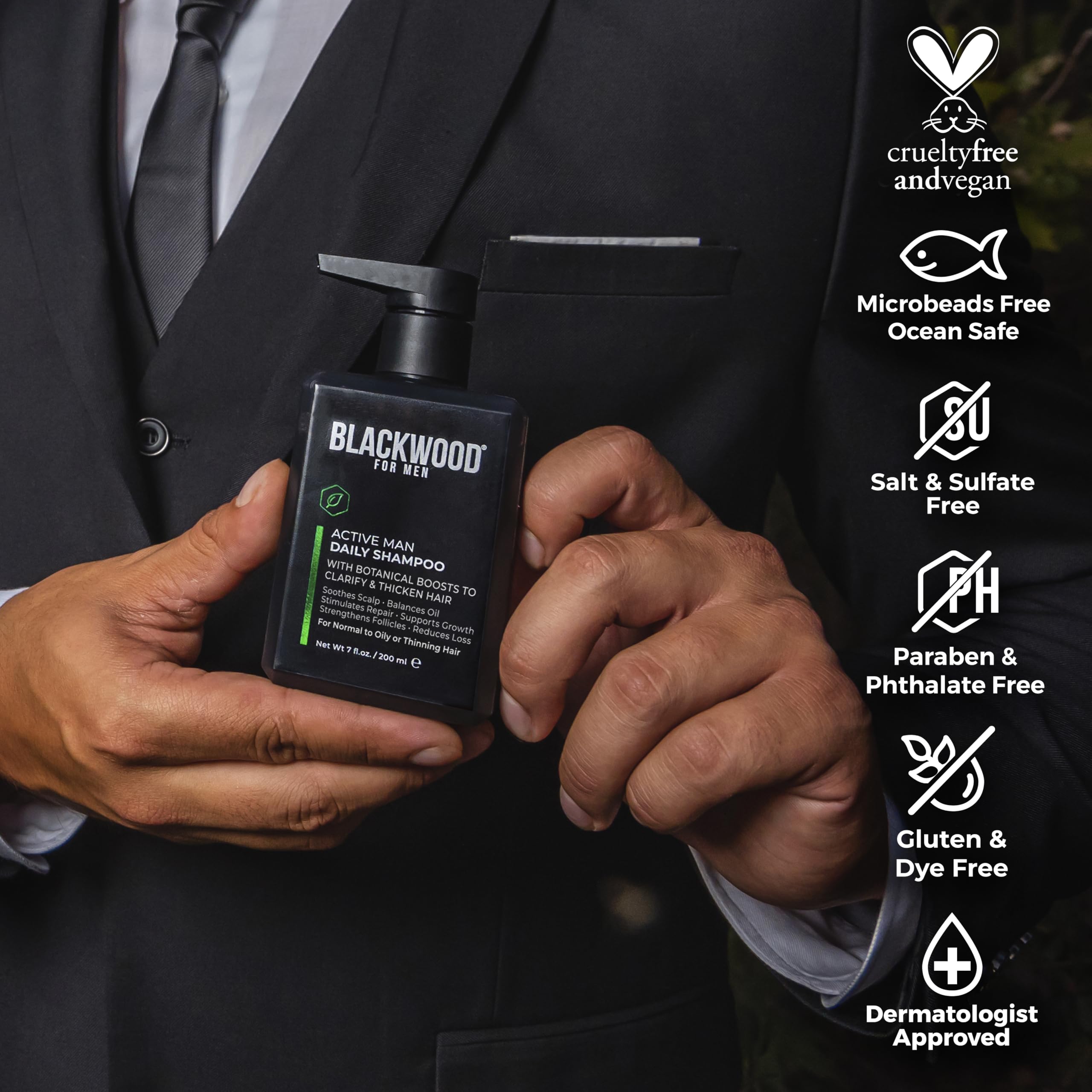 Blackwood For Men, ingredientes-ginseng-aloe, cuidado suave y natural.