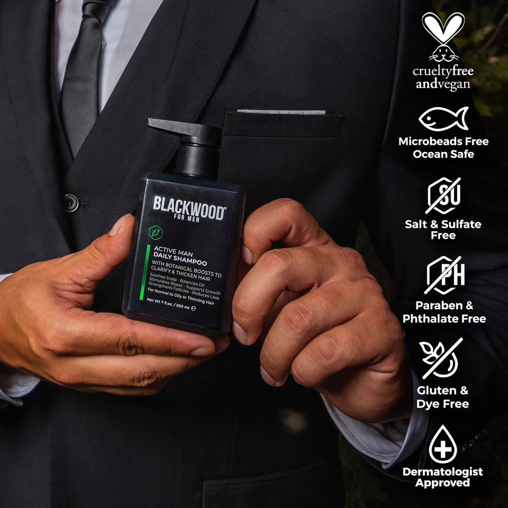 Blackwood For Men, ingredientes-ginseng-aloe, cuidado suave y natural.