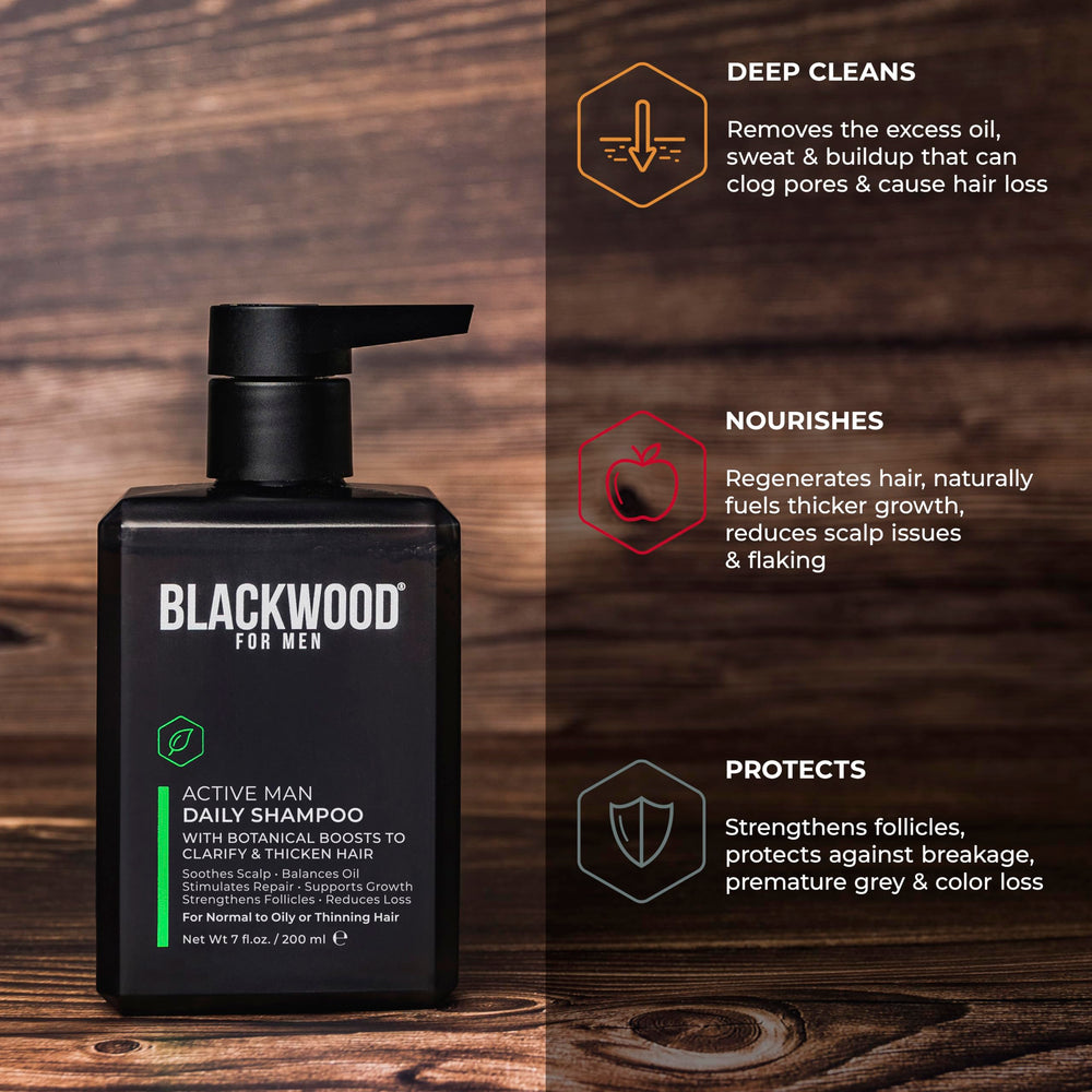Blackwood For Men, post-entrenamiento, limpia sudor y grasa para sensación de limpieza.
