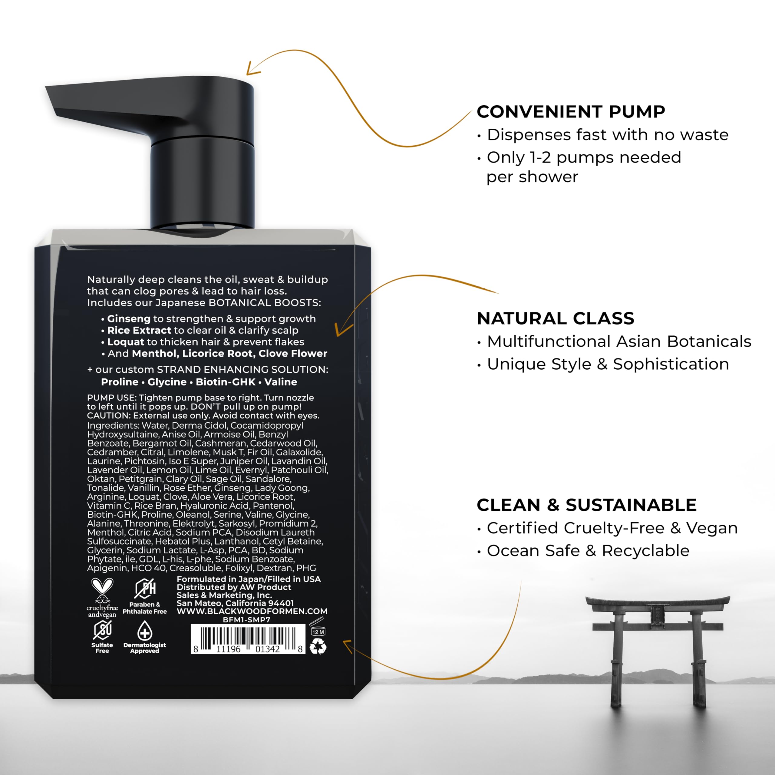Blackwood For Men, rutina-lavado, cabello normal a graso con cuerpo.