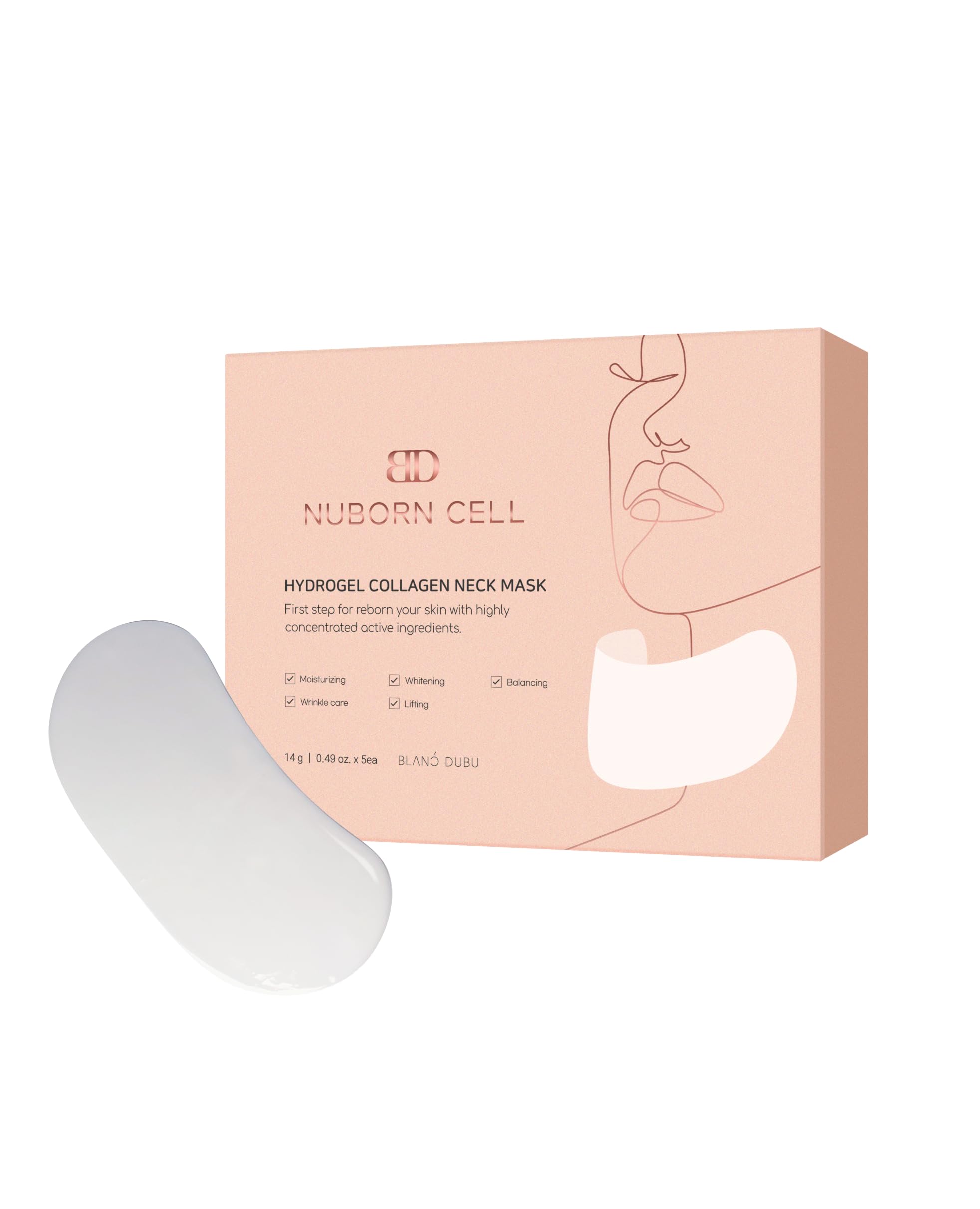 BLANC DUBU Nuborn Cell Hydrogel cuello: mascarilla refrescante para hidratación.