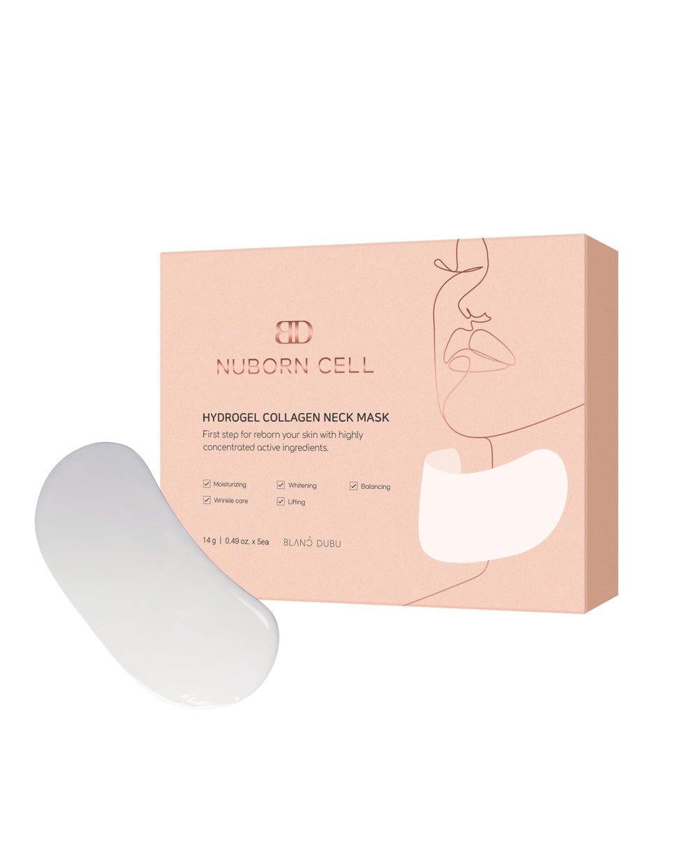 BLANC DUBU Nuborn Cell Hydrogel cuello: mascarilla refrescante para hidratación.