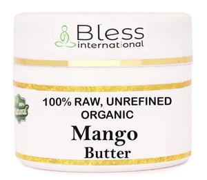 Bless International manteca de mango cruda en bote, hidratación suave para piel y cabello