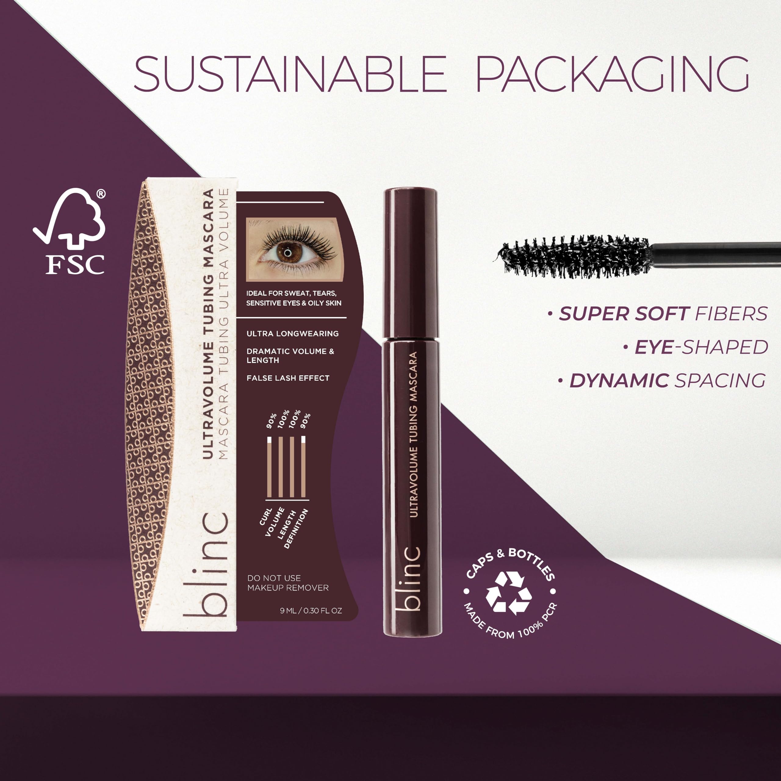 Blinc UltraVolume Mascara: volumen construible con múltiples capas para look más dramático.
