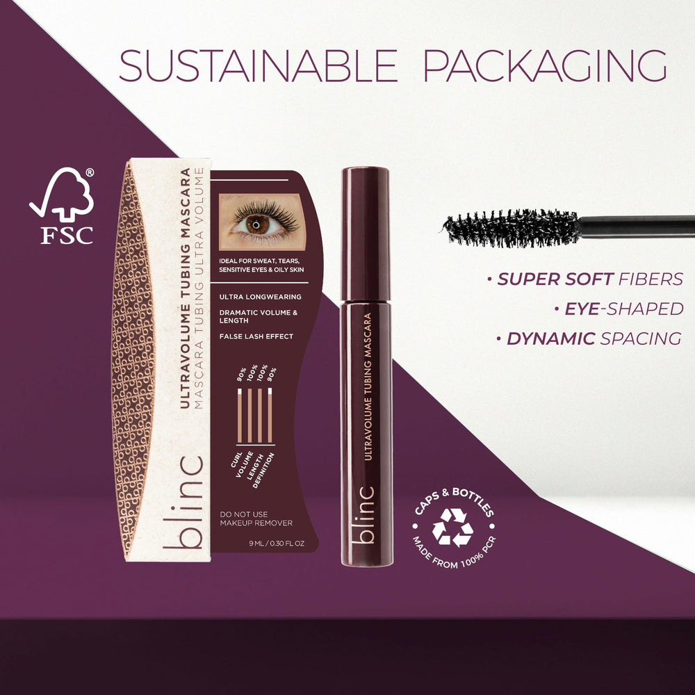 Blinc UltraVolume Mascara: volumen construible con múltiples capas para look más dramático.
