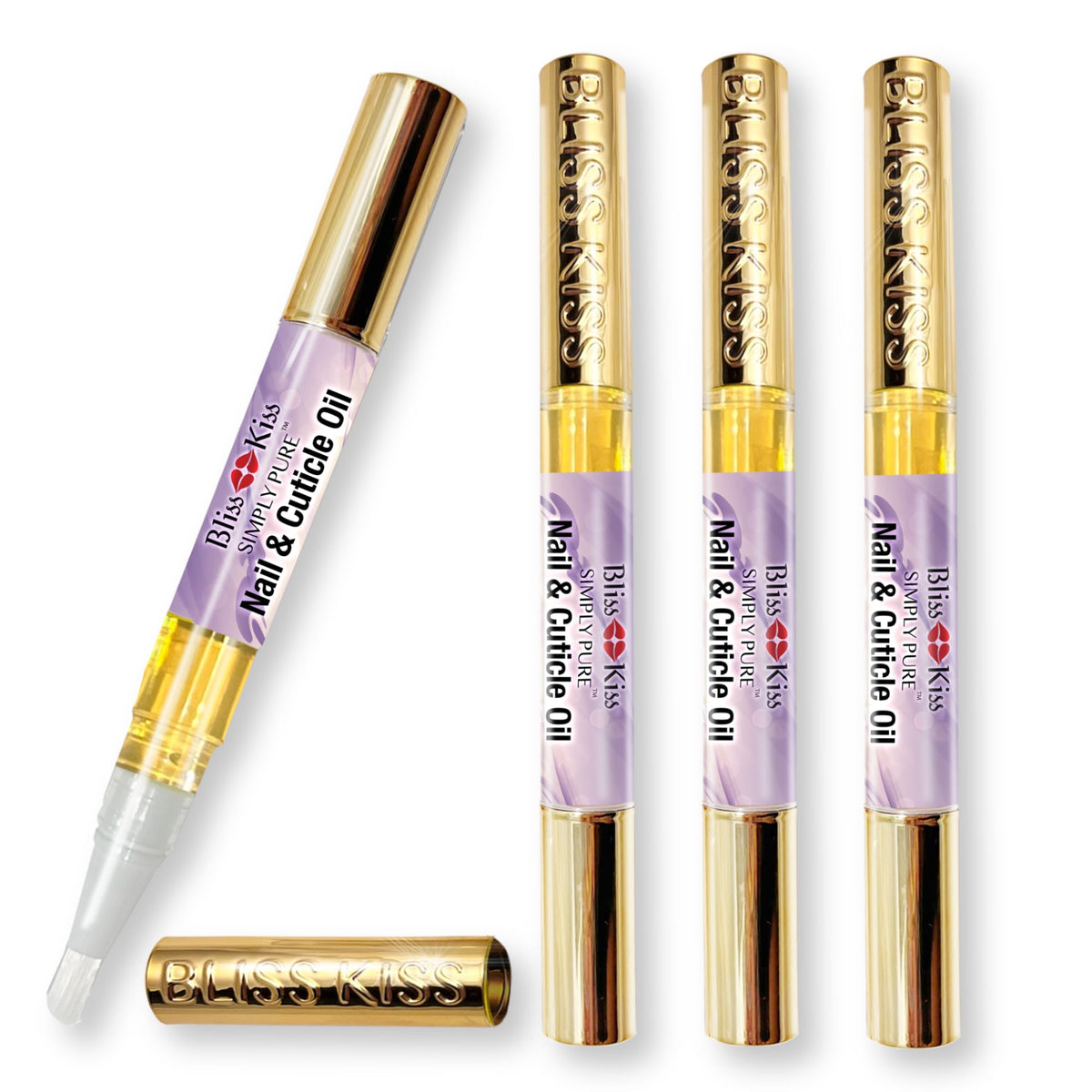 Bliss Kiss Cutícula Pen: aplicación precisa para hidratar cutículas con lavanda y vainilla.