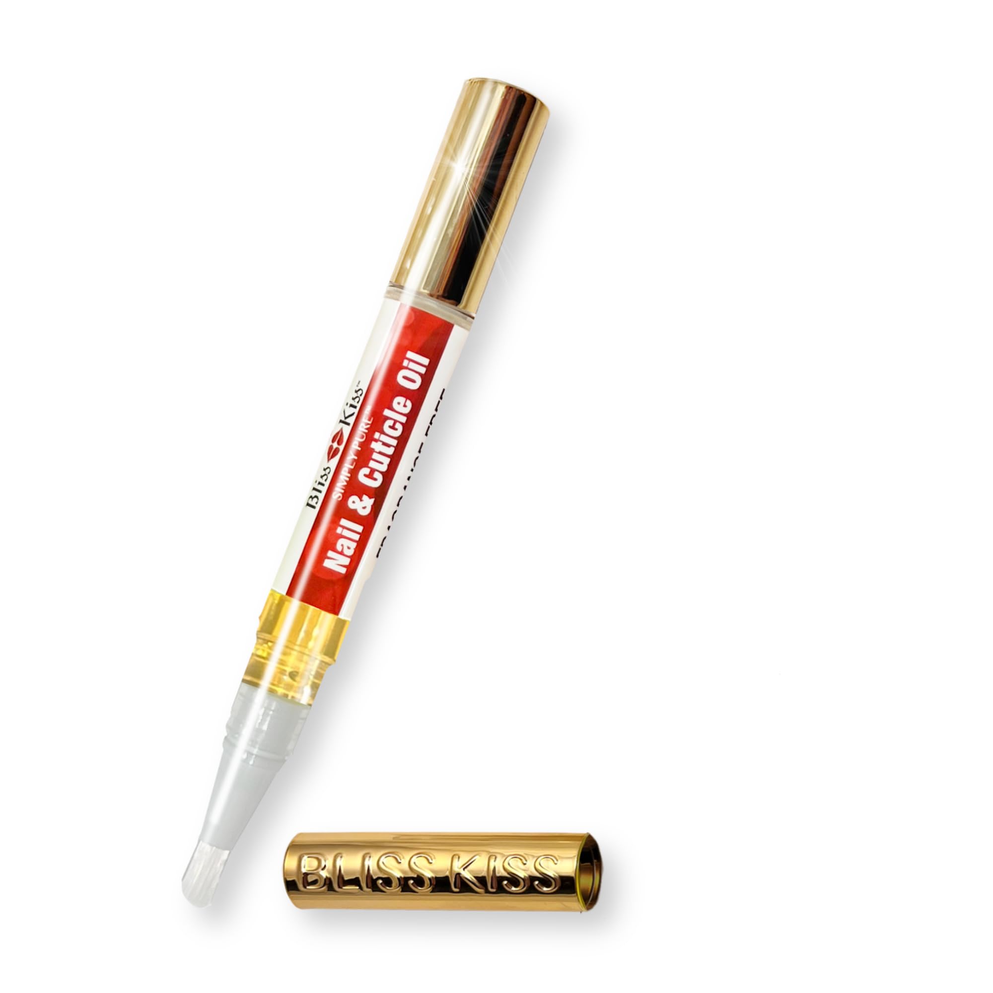 Lápiz Bliss Kiss para cutículas con aceite hidratante para uñas.