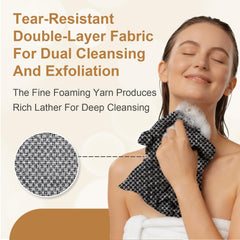 Blissal Toalla Exfoliante para ducha, foco tejido hexagonal, limpieza profunda de poros