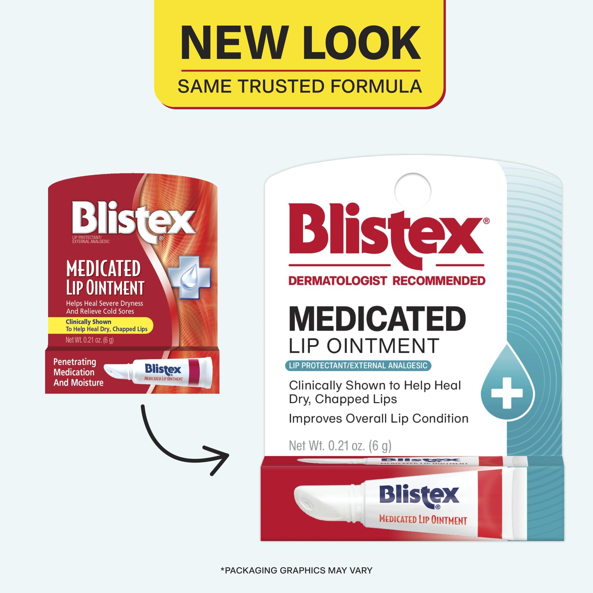 Blistex Balsamo labial aplicación detallada, facilita cuidado diario de labios.
