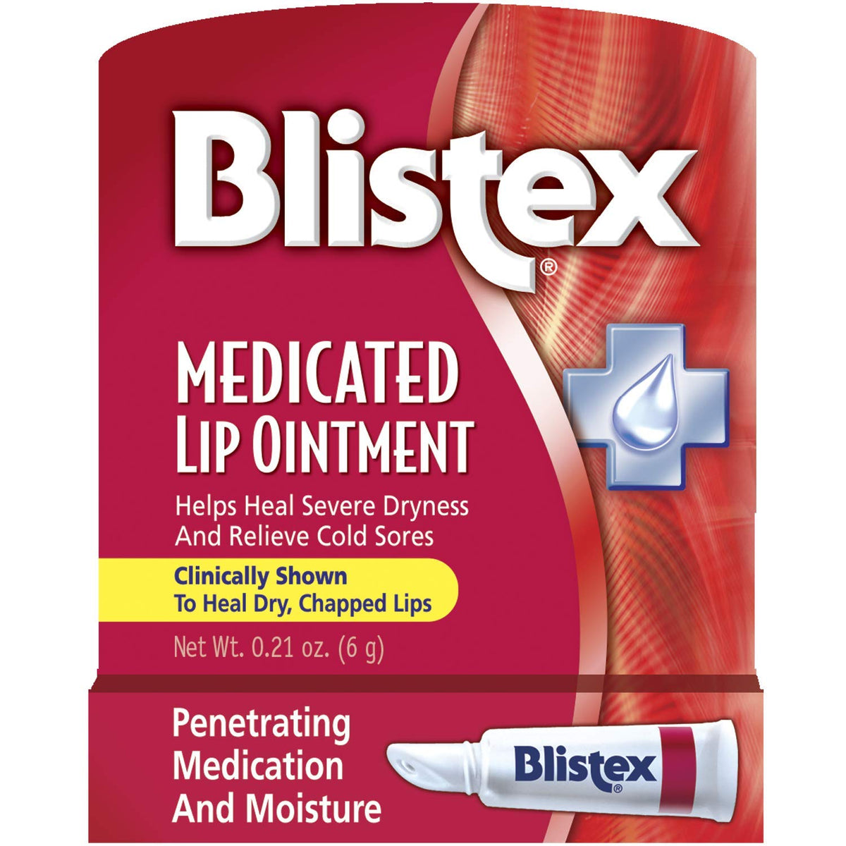 Blistex Bálsamo Labial Medicado en tubo, alivio temporal para labios secos y agrietados