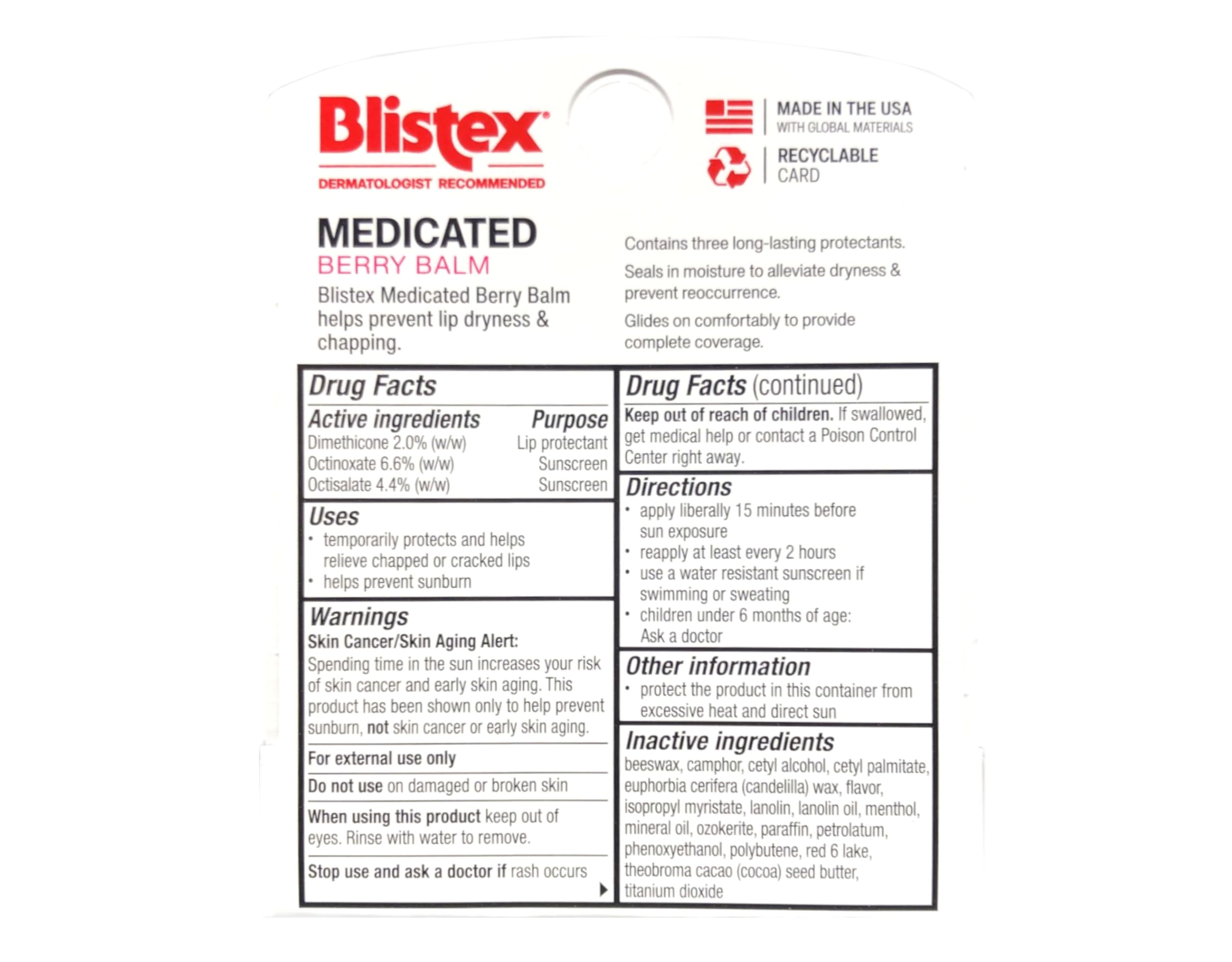 Blistex Bálsamo Medicado de Bayas textura cremosa y calmante.