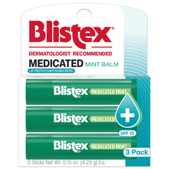Bálsamo Blistex Menta Medicada en tubo, humecta y protege labios secos