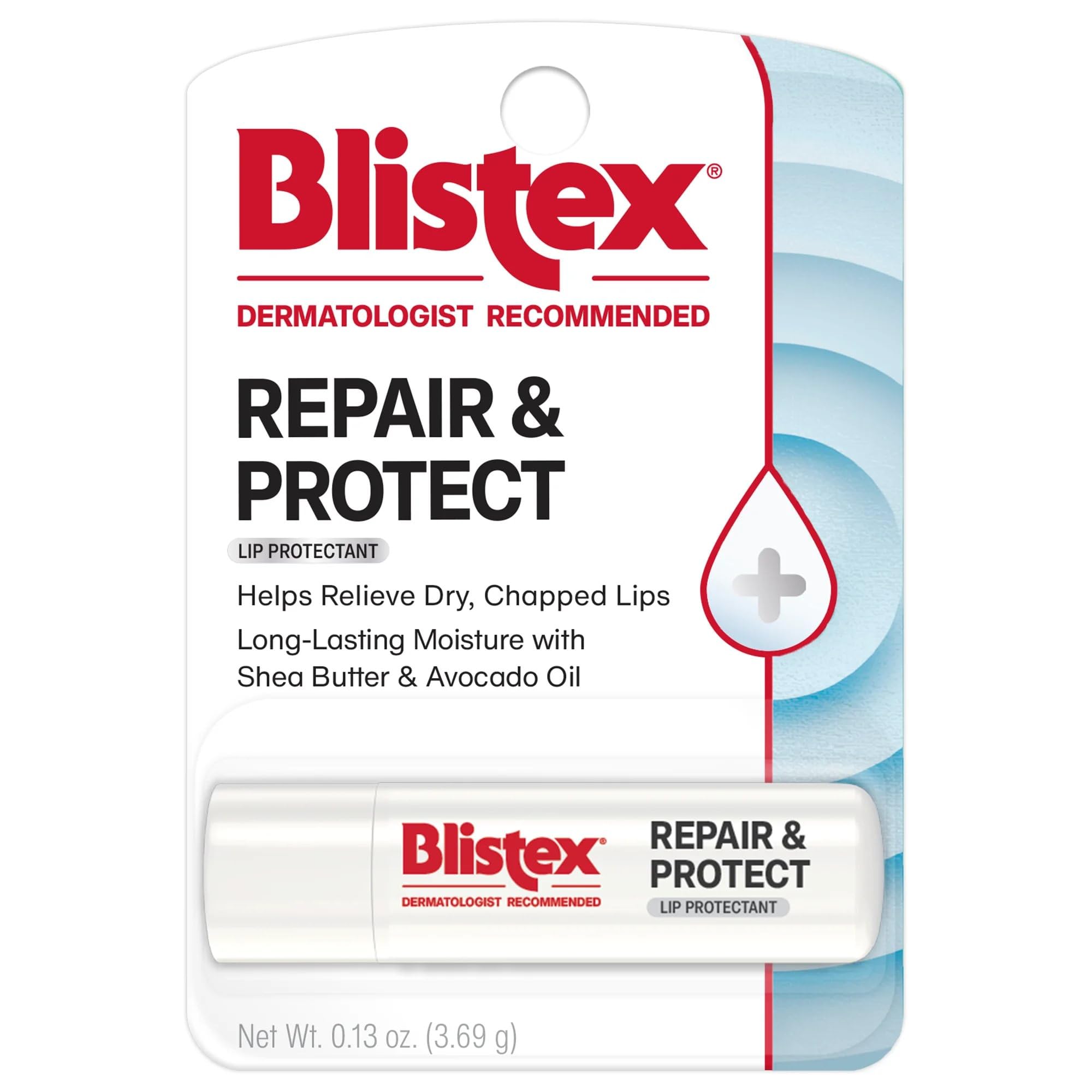 Blistex Reparar y Proteger: aplicación suave para labios secos.