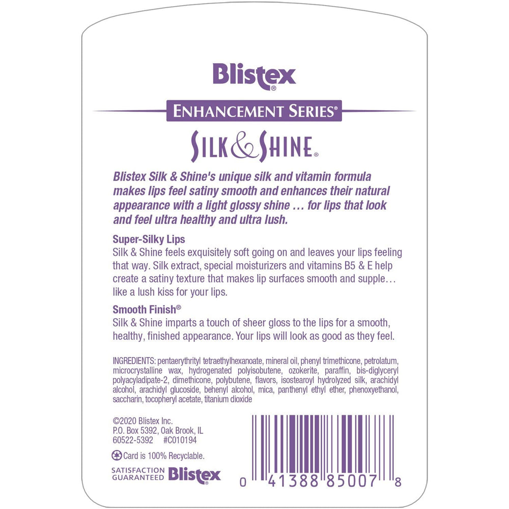 Blistex Silk & Shine textura satinada, labios lisos y nutridos.