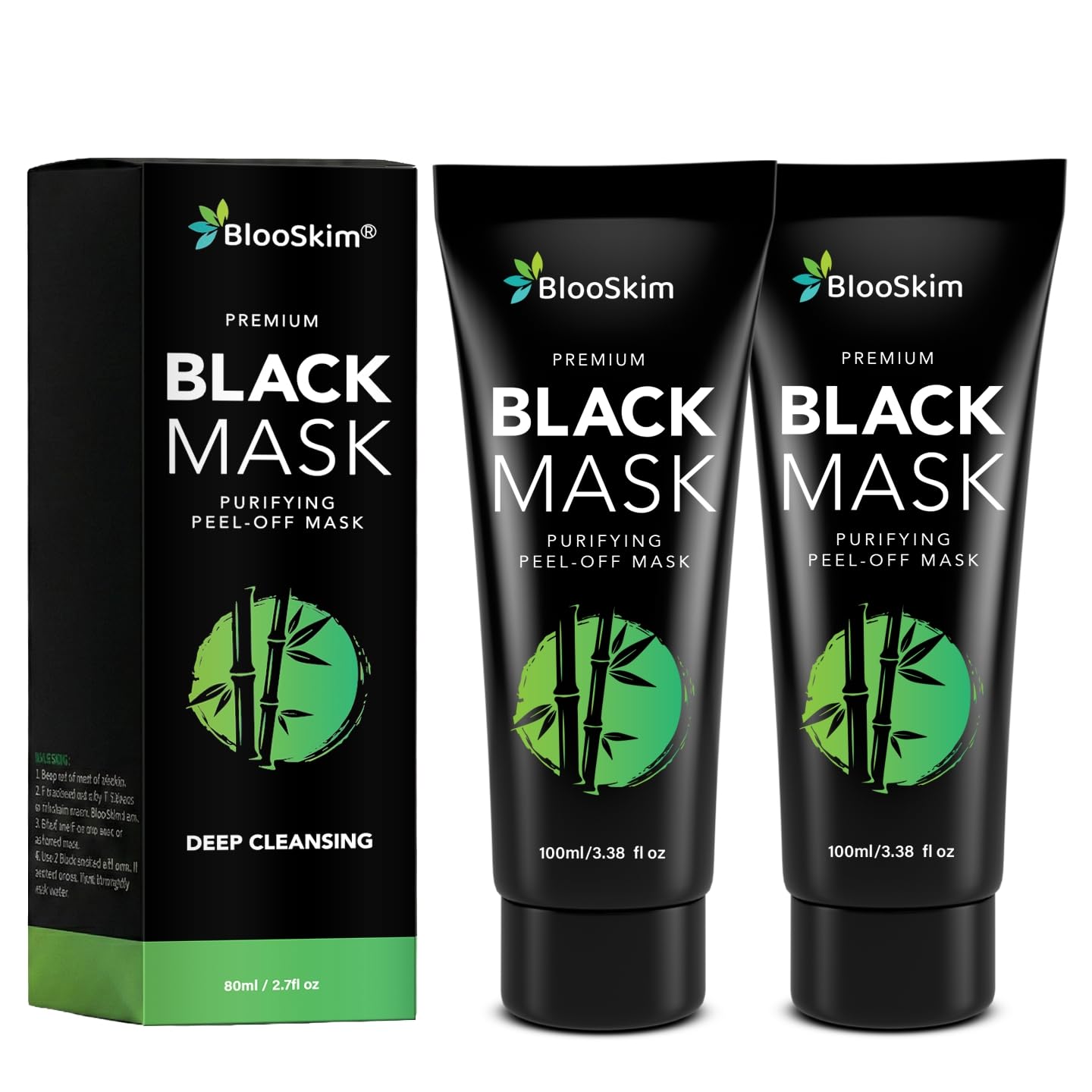 Blooskim mascarilla despegable negra con carbón en aplicación suave para piel grasa.
